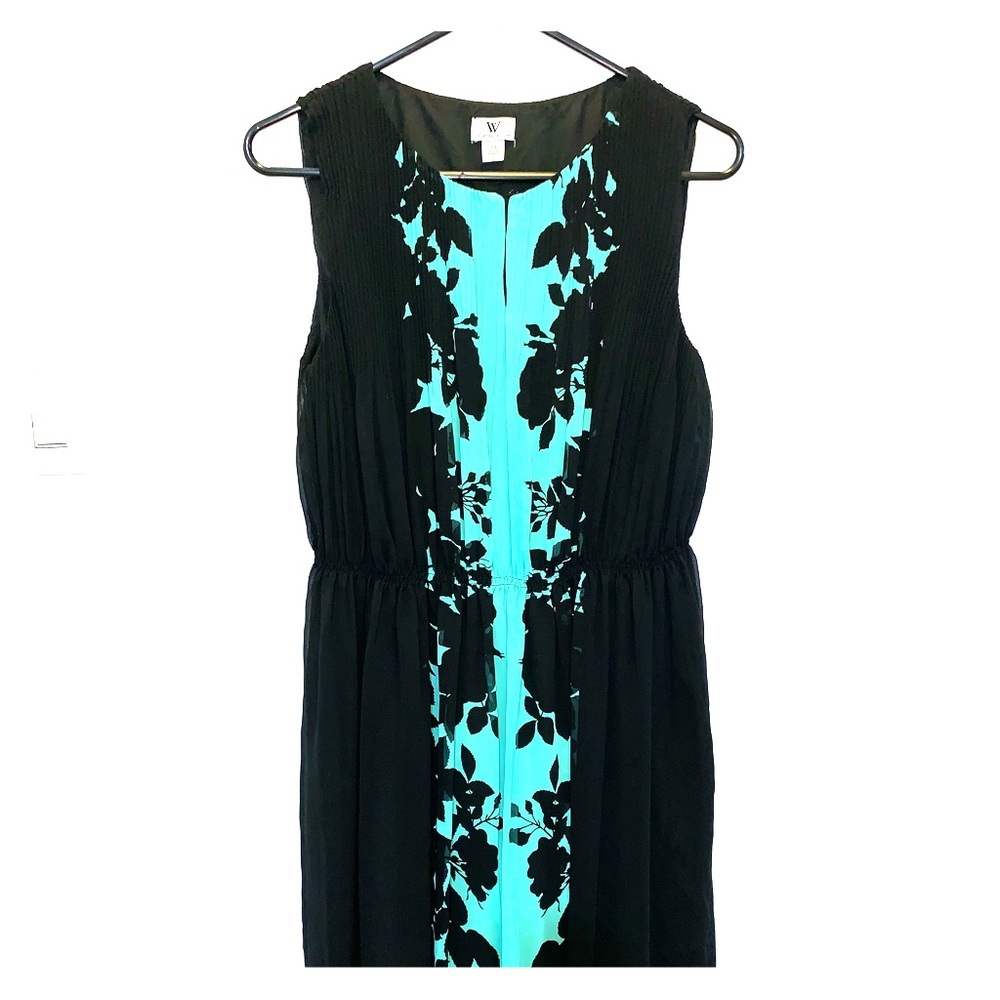 Black and Teal Print Dress